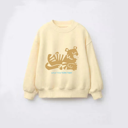 New Cartoon Sweatshirts For Boys Girls Loose Casual Long-sleeved Tops Spring Autumn Wear Fashion Simple Versatile Pullovers
