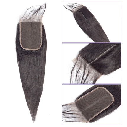 2x6 HD Lace Closure Straight  Only Natural  Lace Closure Pre Plucked HD Transparent Remy For Women Brazilian Remy Hair Human Hair