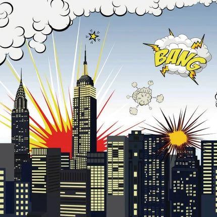 Superhero Baby Shower Birthday Backdrop City Building Super Hero Party Photography Background Photo Studio Custom Name Banner