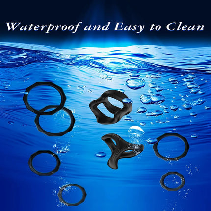 Penis Ring Silicone Cock Rings Delay Ejaculation Scrotal Binding Ball Stretcher Erection Enhancing Lock Cockring Sex Toy for Men