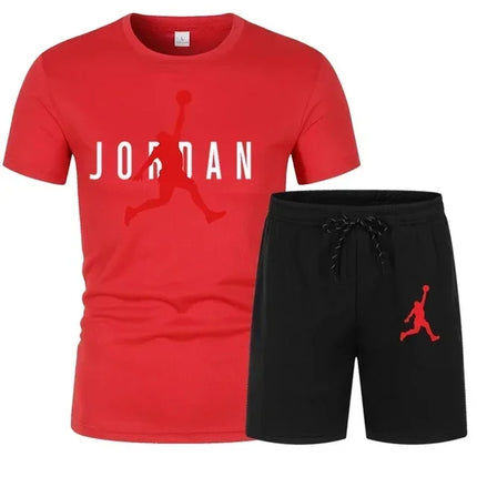 Summer Popular Men's T-shirt+shorts Suit Men Sports Suit Printing Casual Fashion Short-sleeved T-shirt Set Men Joggers Suit Set