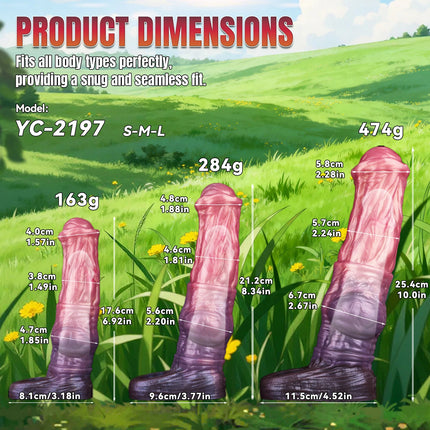 YOCY 10inch Horse Penis Sheath For Delay Ejaculating Sex Toy For Penis Enlargement Cock Cover Resuable Condom S,M,L Size