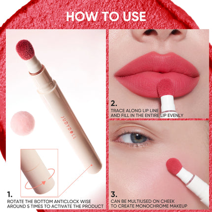 JUDYDOLL CUSHION MATTE LOCK LIP CREAM - 24hr Long-Lasting Waterproof Smudge-Proof Moisturizing That Reduces Lip Lines