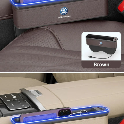 Car USB Charging Multifunction Seat Crevice Storage Box For Volkswagen Amarok Tiguan Polo Jetta GTI Golf Passat Touareg Magotan