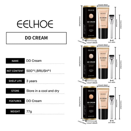 Face Foundation Liquid Waterproof Oil Control Matte Long Lasting Concealer Brightening Full Coverage DD Cream Makeup Cosmetics