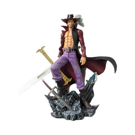 Lx One Piece Dracule Mihawk Shichibukai Swordsman Interchangeable Hands Anime Figure Collectible Model Desktop Decoration