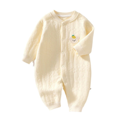 Somenie 2026 new Baby Jumpsuit Clothes Winter Thickening 100% Cotton  Boys Girls Bear Romper Infant Onesie Spring Trend