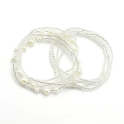 2 Pcs Sexy Summer Waist Bead Chains African Belly Beads Colorful Beach Bikini Body Belly Chain Elastic Jewelry for Women Girls