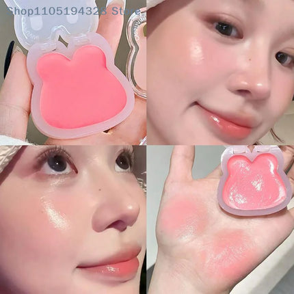 Water Gloss Cheek Cream Monochrome Blush Paste Mud Purple Orange Tint Brighten Lips Cheek Contour Rouge Waterproof Makeup Blush