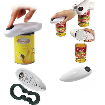 Electric Can Opener Set with 8-Shaped Design Automatic Bottle Opener