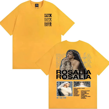 Rosalia LUX World Tour T Shirts Men Women Oversized Y2k Fashion Aesthetic T-shirts Casual Cotton Loose Female Male Short Sleeves