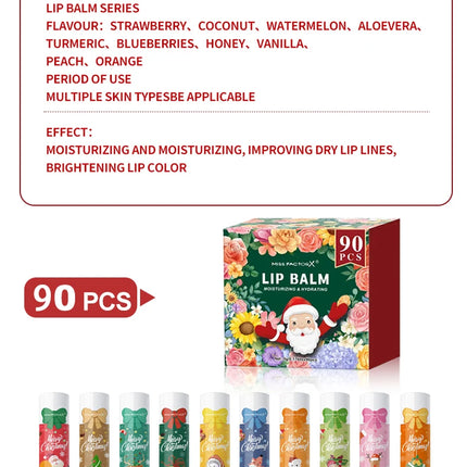 90 pieces/box 10 scented lipstick set Christmas set Moisturizing lips deep moisturizing Christmas gift