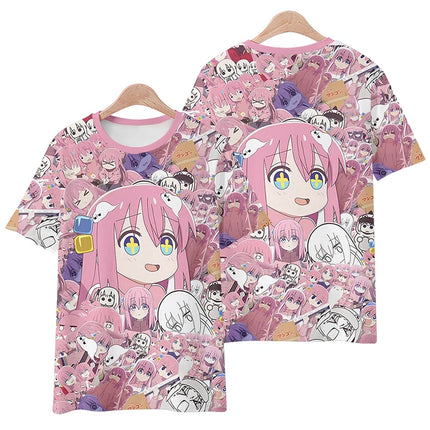 Anime Manga Bocchi The Rock 3D Printed T-Shirts Men Women Casual Fashion Oversized Short Sleeve T Shirt Male Tees Tops Clothing