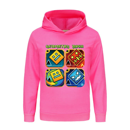 Geometry Dash Clothes Kids Spring Autumn Hoodies Baby Boys Hooded Sweatshirts Toddler Girls Casual Outerwear Children Coats