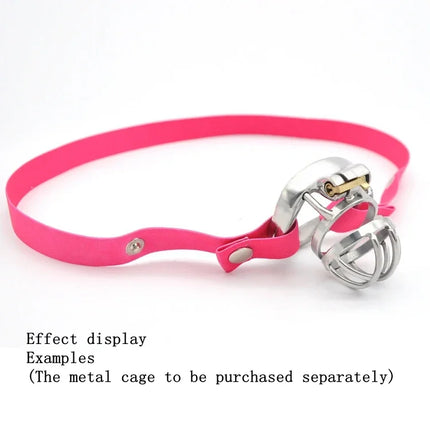 Adjustable Male Chastity Cage Anti-off Device with Elastic Band Auxiliary Belt - Scrotum Support Ring Underwear Rope Sex Toy