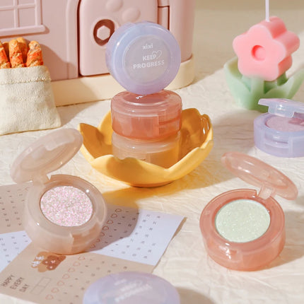 Diamond Highlighter Palette Gorgeous Glitter Eyeshadow Glossy Shiny Silkworm Shadow Shimmer Cowherd Weaver Girl Eyes Makeup