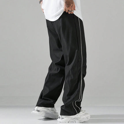 Fitness Sweatpants Men Casual Sports Pants Straight Drawstring Trousers Spring Summer Thin Jogging Sweatpants High Street Pants