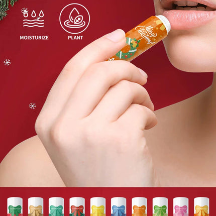 Christmas kit-10 sets/box hand cream kit, lip balm set, with Santa Card and red gift bag, party gift distribution