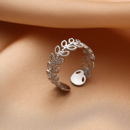 CARLIDANA Stainless Steel Silver Color Open Irregular Circle Finger Rings Titanium Steel Personalized Geometric Open Ring Women