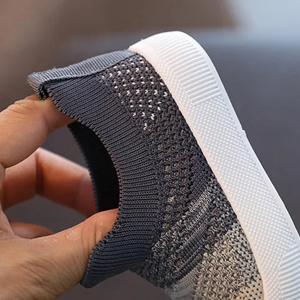 Size 20-31 Children Shoes Spring Autumn Kids Sneakers Soft Breathable Mesh Boys Slip-on Shoes Patchwork Color Girls Shoes