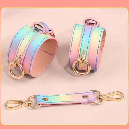 Rainbow Handcuffs For Sex Ankle Cuff Restraints Bondage Bracelet BDSM Woman Erotic Adult Sex Toys For Couples Exotic Accessories