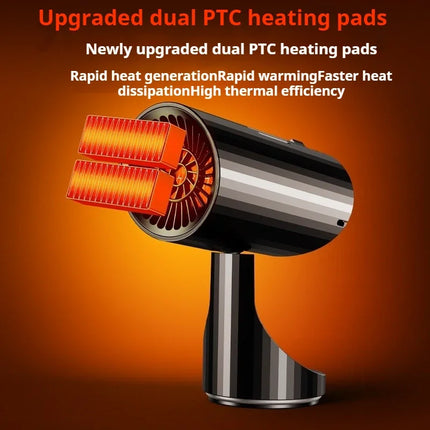 Eary Car Heater Portable Electronic Auto Fan Heater 12V 24V 150W 2 in 1 Fast Heating/Cooling 360°Rotating Car Defrost Defogger