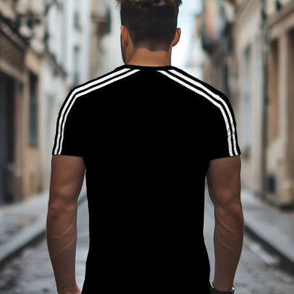 Men's Crew Neck T-shirt With "ITALIA" Print Soft And Breathable Suitable For Outdoor Sports Casual Wear And Holiday Celebrations