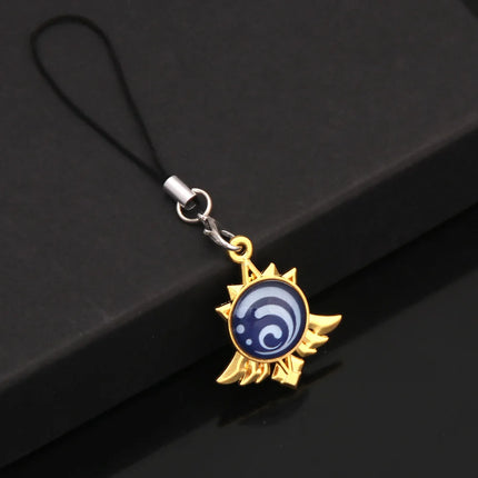 Game Genshin Impact Vision Keychain Luminous 7 Element Double Side Glass Pendant Eye Of Original Keyring Phone Charms Souvenir