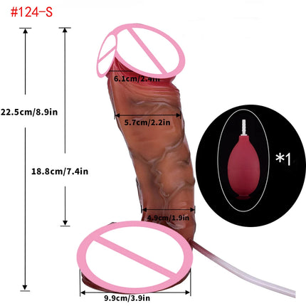 FAAK Lifelike Squirting Penis Silicone Ejaculation Large Realistic Dildo With Sucker Skin Touch Anal Sex Toys For Women
