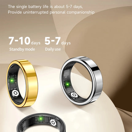 2026 New Smart Ring Heart Rate Blood Pressure Sleep Monitoring Motion Tracking IP68 Waterproof Men Women Smart Ring Holiday Gift