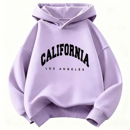 Kids Fashion Hoodie, Los Angeles California Letter Cat Graphic Sweatshirt, Unisex Tops for Boys Girls
