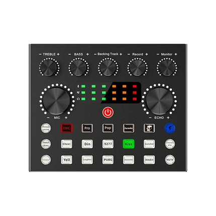 Live Sound Card V8S Audio USB External Sound Card Bluetooth Microphone Mixer Voice Changer Live Streaming Audio Sound Mixer