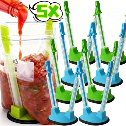 Hands Free Baggy Rack Clip Adjustable Non Slip Food Storage Bag Holder Reusable Fresh-Keeping Freezer Bag Support Kitchen Supply
