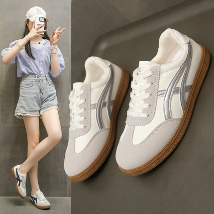 Lightweight Comfortable Sneakers for Women Fashion Striped Lace Up Sports Shoes Woman Casual Breathable Sneakers Plus Size
