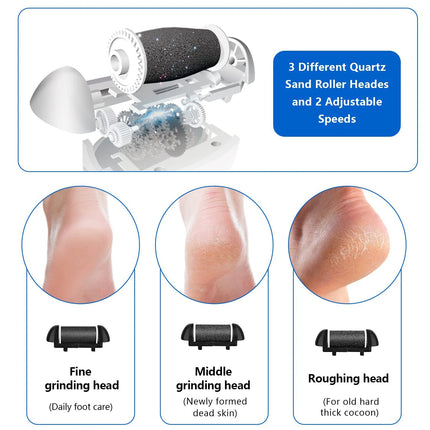 Hatteker Electric Foot File Callus Remover - Rechargeable Pedicure Tool for Hard Dry Skin Home Care Kit