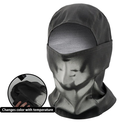 Heat Reactive Balaclava Unisex Temperature Sensitive Color Change Ski Mask Full Head Wrap Motorcycle For Hiking Cycling