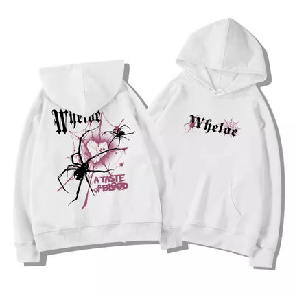 25 Autumn Winter Best-selling Trend Spider Print Men Women Hooded Sweatshirt Daily Outdoor Vacation Casual Loose Warm Sportswear