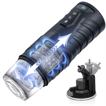 Automatic Male Masturbator Telescopic Rotation Masturbation with Suction Cup for Men Simulation Blowjob Piston Sex Toy for Men