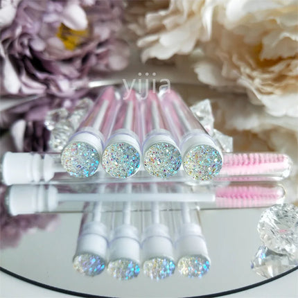 10pcs Reusable Eyelashes Brush Tube for Eyelash Extension Disposable Mascara Wands Eyebrow Brush Applicator EyeLash Brushes