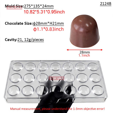 Beginner-Friendly 3D Polycarbonate Chocolate Mold, Easy-Release Sphere Mold for Chocolate Bombs & Bars