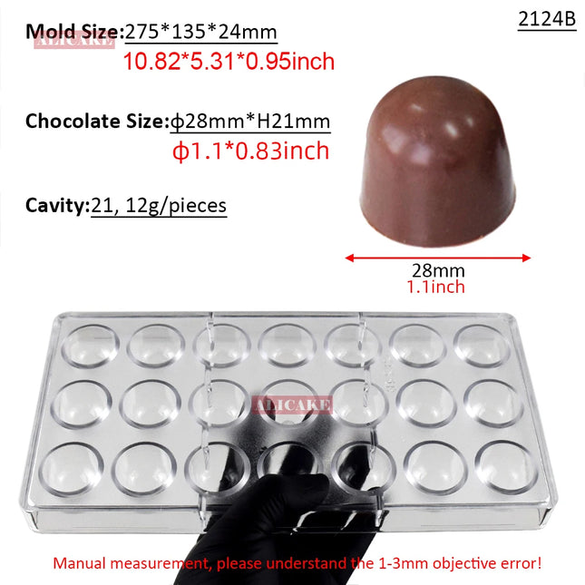 Beginner-Friendly 3D Polycarbonate Chocolate Mold, Easy-Release Sphere Mold for Chocolate Bombs & Bars
