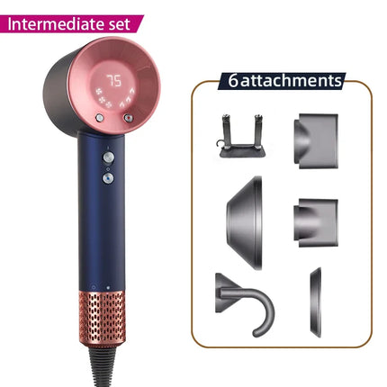Professional Hair Dryer High Speed Negative Ion 110000rpm Hair Dryer 1500W Professional Hair Care with LED Temperature Display
