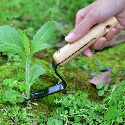 1 Handheld Weeding Tool - Durable Metal Fork with Wooden Handle for Easy Removal of Dandelions and Weeds, Weeding Trimmer