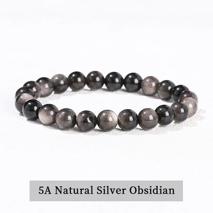 JD 6 8 10mm Natural Stone Beaded Bracelet Obsidian Fluorite Quartz Jasper Healing Beads Bangles Women Men Stretch Yoga Jewelry