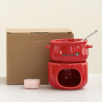 Ceramic Chocolate Melting Pot Heater | Household Constant Temperature Mini Ice Cream And Cheese Melting Machine,With Candle Warm