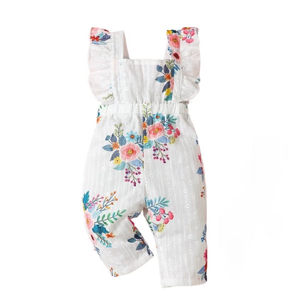 3-24 Months Newnborn Baby Girl Ruffle Sleeveless Floral Fashion Romper Summer Infant Girl Jumpsuit for Toddler Baby Daily Wear