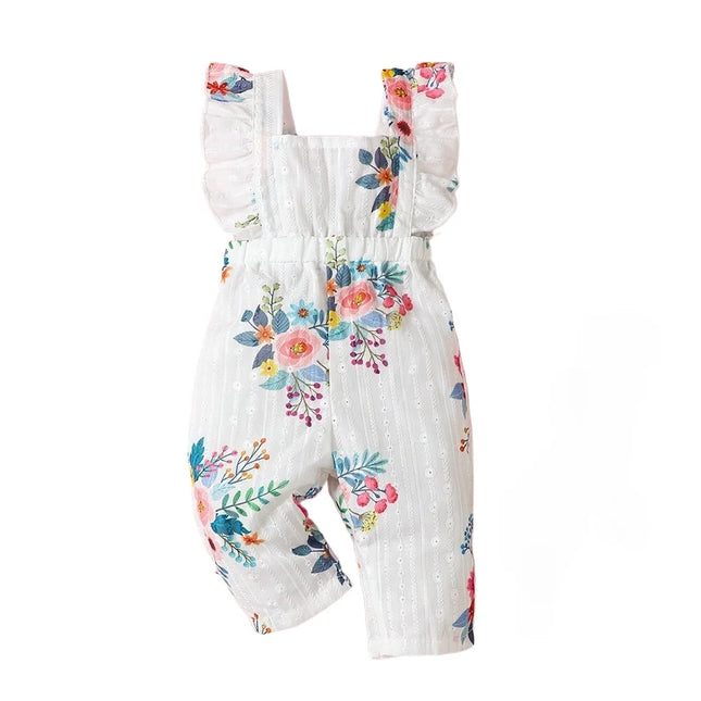 3-24 Months Newborn Baby Girl Ruffle Sleeveless Floral Fashion Romper Summer Infant Girl Jumpsuit for Toddler Baby Daily Wear