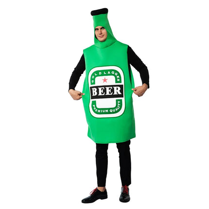 Oktoberfest Beer Bottle Costume Adult Carnival Fancy Dress Funny Stage Show Outfit Halloween Festival Party Clothing Suit Wear