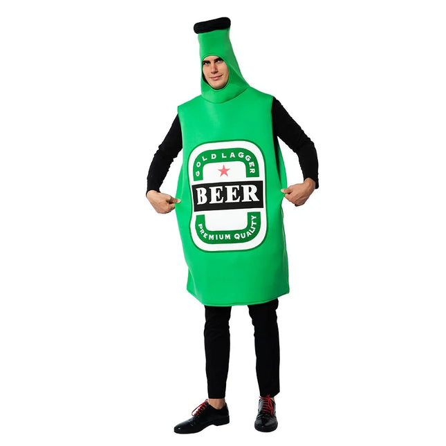 Oktoberfest Beer Bottle Costume Adult Carnival Fancy Dress Funny Stage Show Outfit Halloween Festival Party Clothing Suit Wear