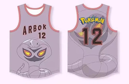 Pokemon Snorlax 12 Basketball Jersey - Sleeveless Tank Top, Anime Streetwear for Men Women Kids, Breathable Summer Sports Vest